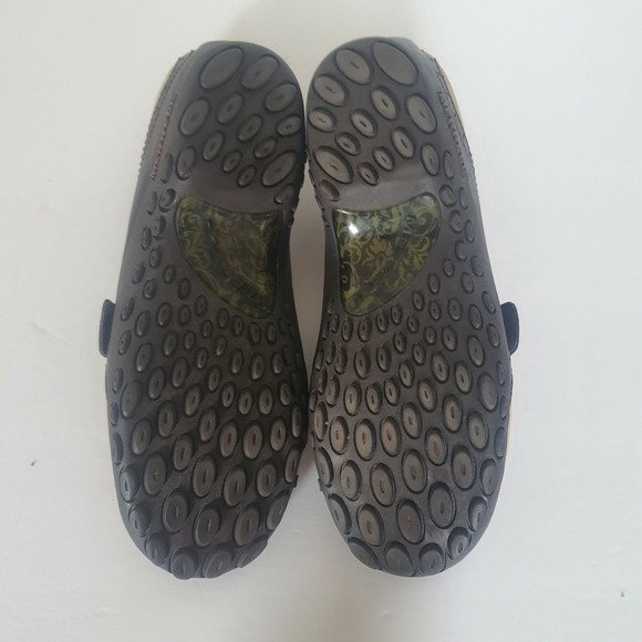 Merrell Plaza Bandeau Mary Jane Sz 9 Women Brown Wedge Taupe Suede Leather - Picture 6 of 14